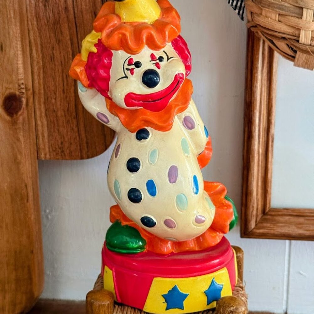 1980s Plastic Clown Coin Bank Del‎ Monte Big Top Bonanza Promotion